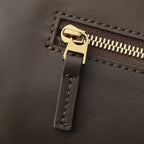 BOTTEGA VENETA 25S LARGE ANDIAMO 42 IN DARK BROWN CALFSKIN GOLD HARDWARE