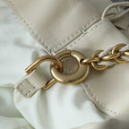 BOTTEGA VENETA 25S DUSTBAG NOTTE 33 IN IVORY CALFSKIN GOLD HARDWARE