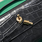 BV Long Clutch Andiamo 31 Schwarzes Krokodilkalbsleder Ghw 