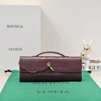 BV Long Clutch Andiamo 31 Burgundy Crocodile Calfskin Ghw 