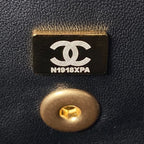 CC MINI 19 FLAP BAG IN BLACK CALFSKIN GOLD HARDWARE