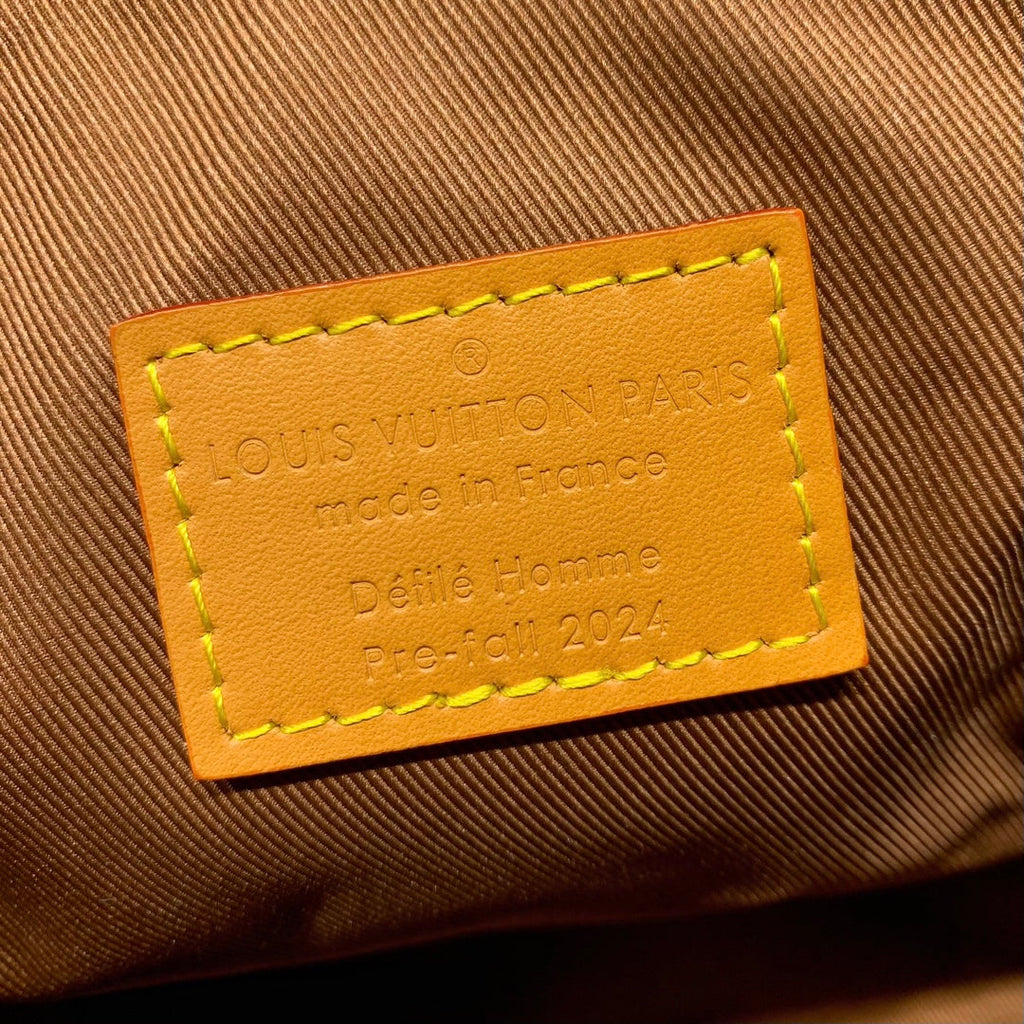 STEAMER 20 IN BRAUNEM MONOGRAMM-STAUB-CANVAS UND KALBSLEDERBEZIERTEN GOLDENEN HALSBÄNKEN