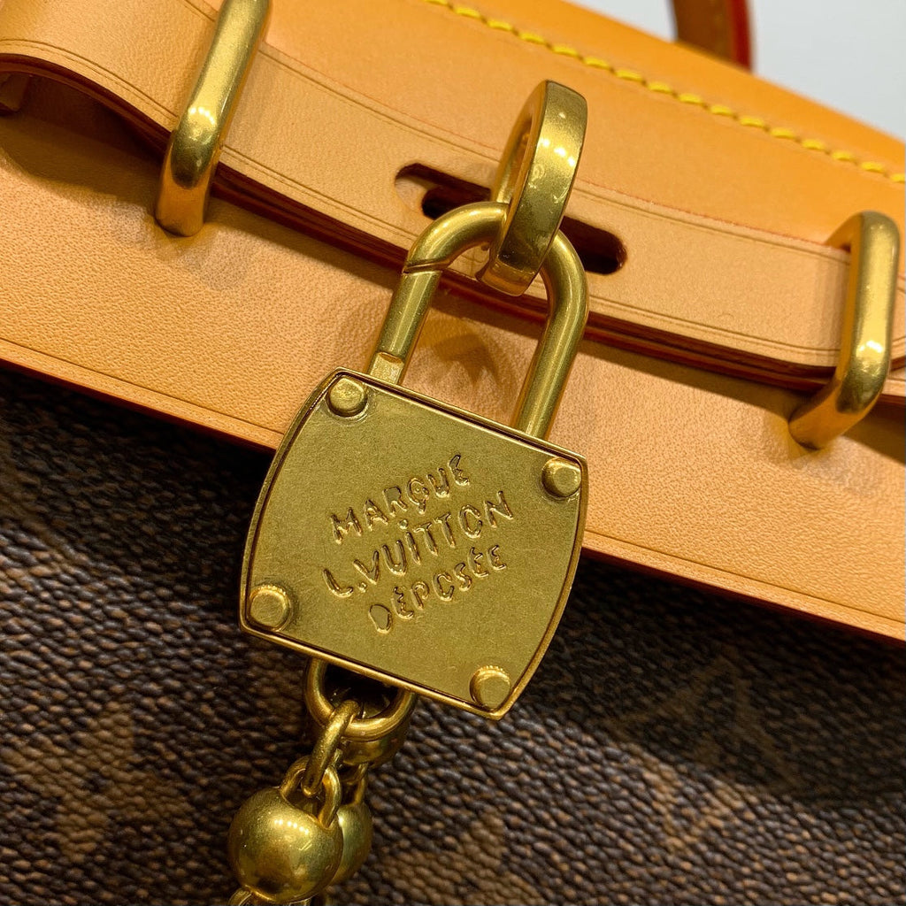 STEAMER 20 IN BRAUNEM MONOGRAMM-STAUB-CANVAS UND KALBSLEDERBEZIERTEN GOLDENEN HALSBÄNKEN