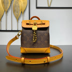 STEAMER 20 IN BRAUNEM MONOGRAMM-STAUB-CANVAS UND KALBSLEDERBEZIERTEN GOLDENEN HALSBÄNKEN