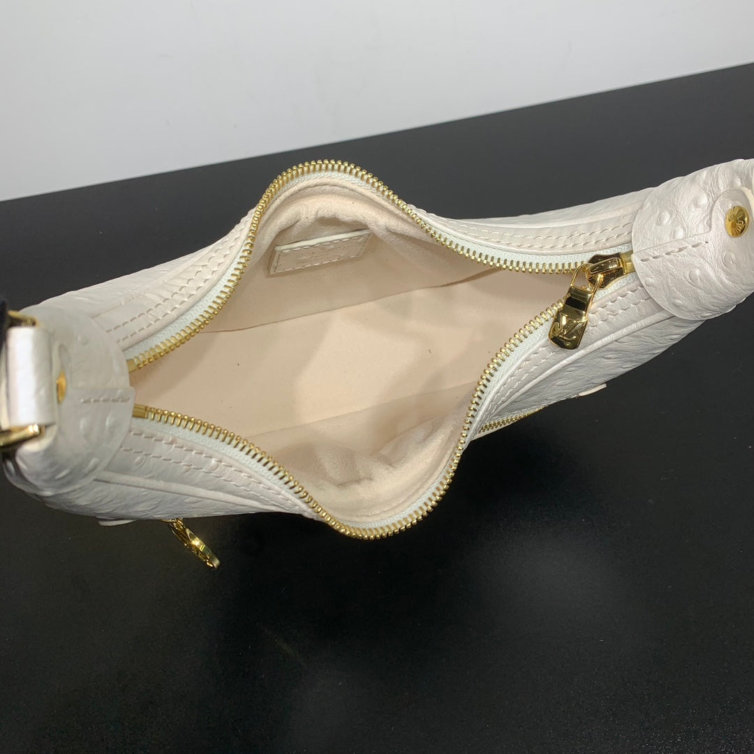 LOOP 23 IN WEISSEM PERLMUTT STRUNDLEDER GOLDENE BESCHLÄGE