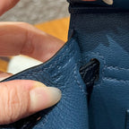 BIRKIN FAUBOURG TOUCH 20 IN NAVY BLUE CALFSKIN WITH SILVER HARDWARE (MADE-TO-ODER)