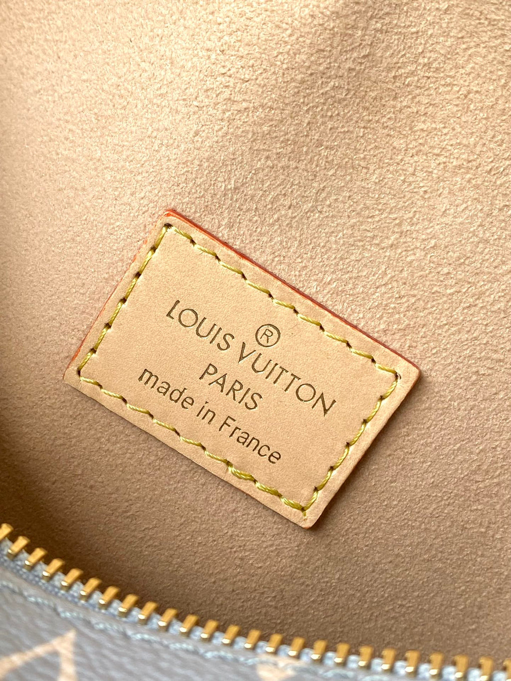 SIDE TRUNK 21 IN GRAY CREAM MONOGRAM TRIANON CANVAS GOLD HARDWARE