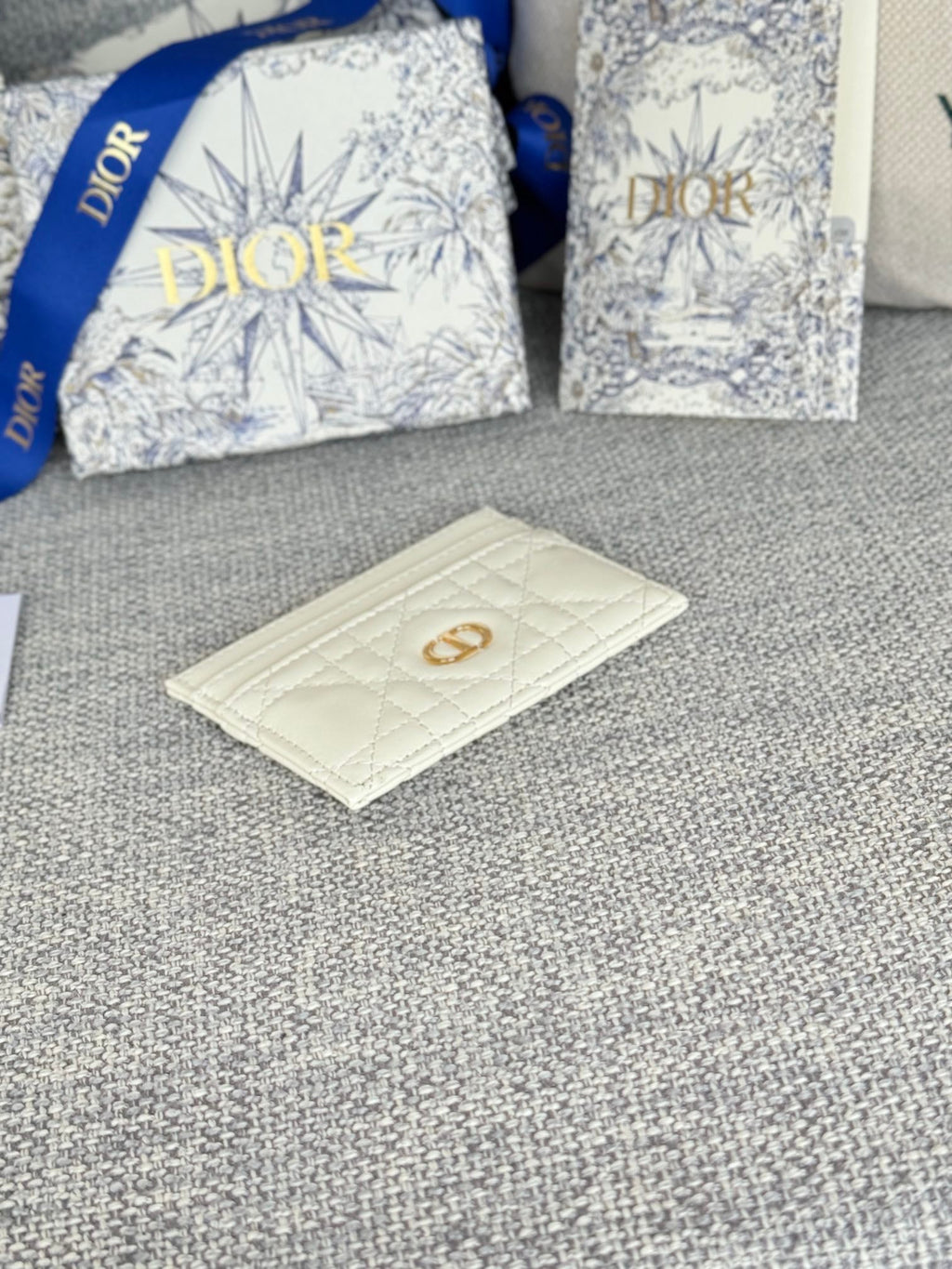 CARO FREESIA CARD HOLDER 10 IN WHITE CANNAGE CALFSKIN