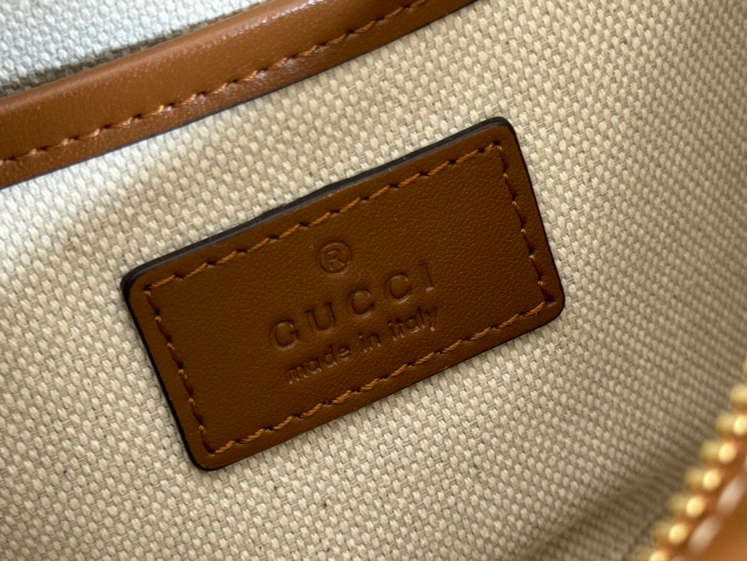 ブロンディ スモール ショルダーバッグ 21 ベージュ＆ダークブラウン キャンバス ブラウンカーフスキン