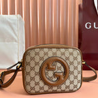 ブロンディ スモール ショルダーバッグ 21 ベージュ＆ダークブラウン キャンバス ブラウンカーフスキン