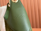 MEDIUM B SHOULDER BAG 42 IN DARK GREEN GG SUEDE