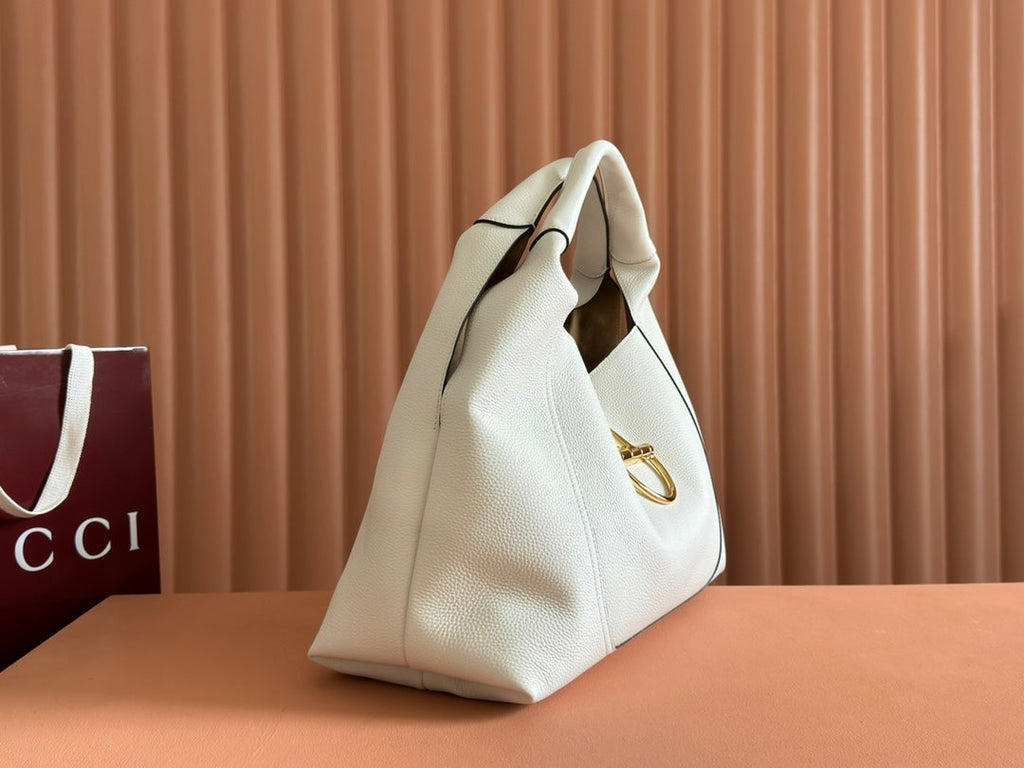 SOFTBIT MAXI SHOULDER BAG 46 IN WHITE GRAINY LAMBSKIN