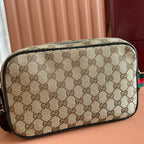 SMALL CROSSBODY BAG 23.5 IN BEIGE AND DARK BROWN GG CANVAS