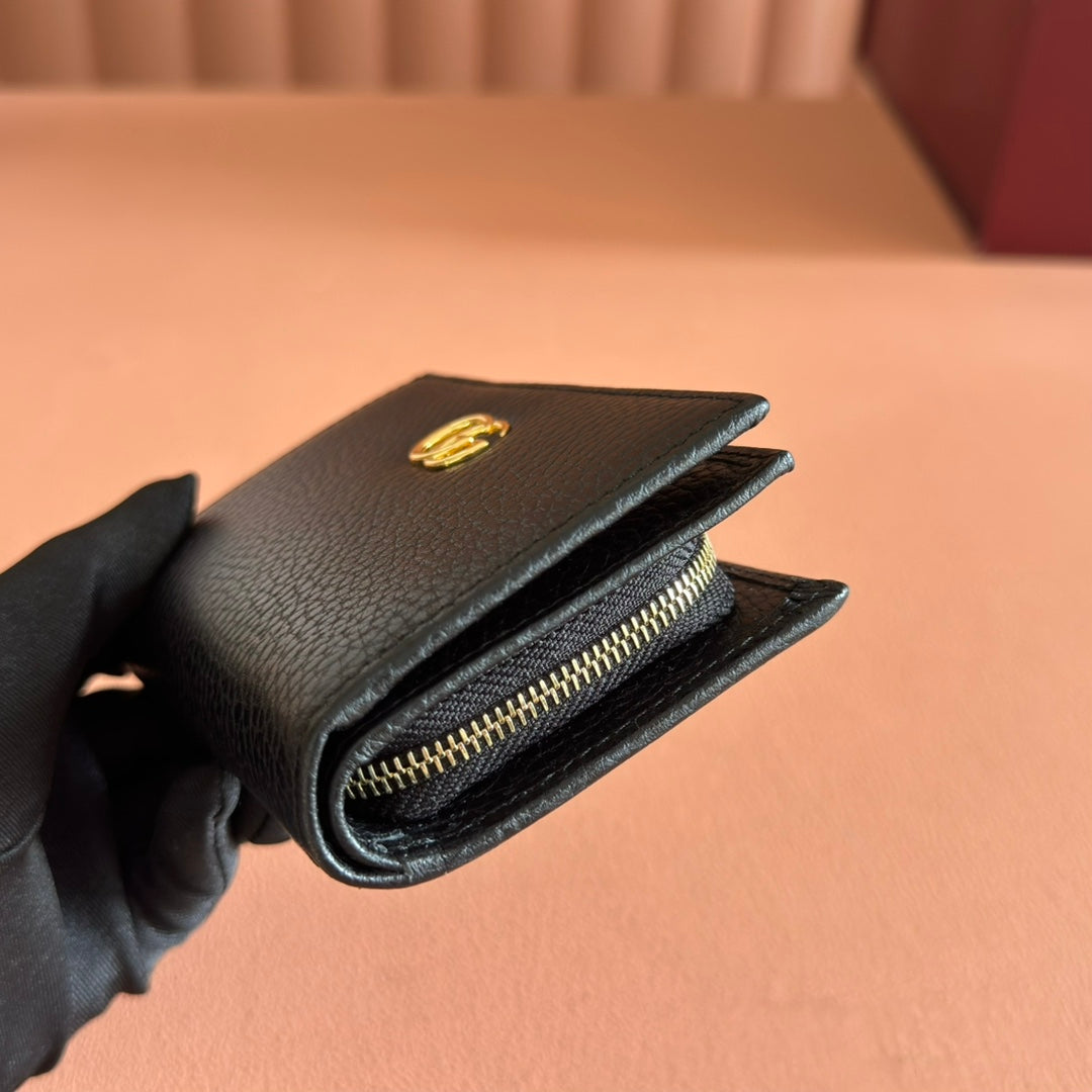 GG MARMONT SMALL WALLET 11 BLACK IN CALFSKIN