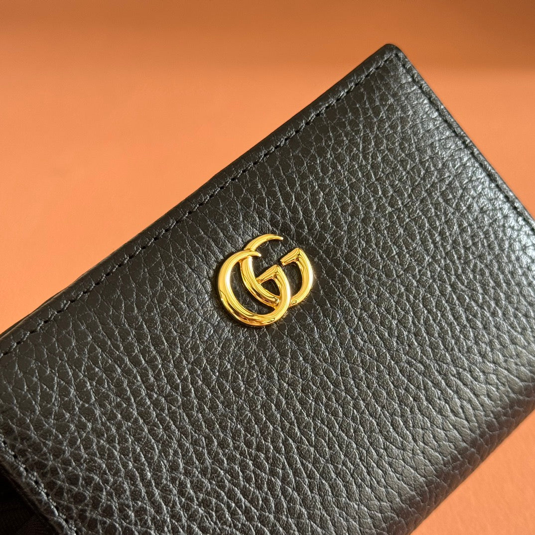 GG MARMONT SMALL WALLET 11 BLACK IN CALFSKIN