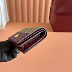 MARMONT BAG 11 IN BEIGE EBONY GG CANVAS DARK RED CALFSKIN