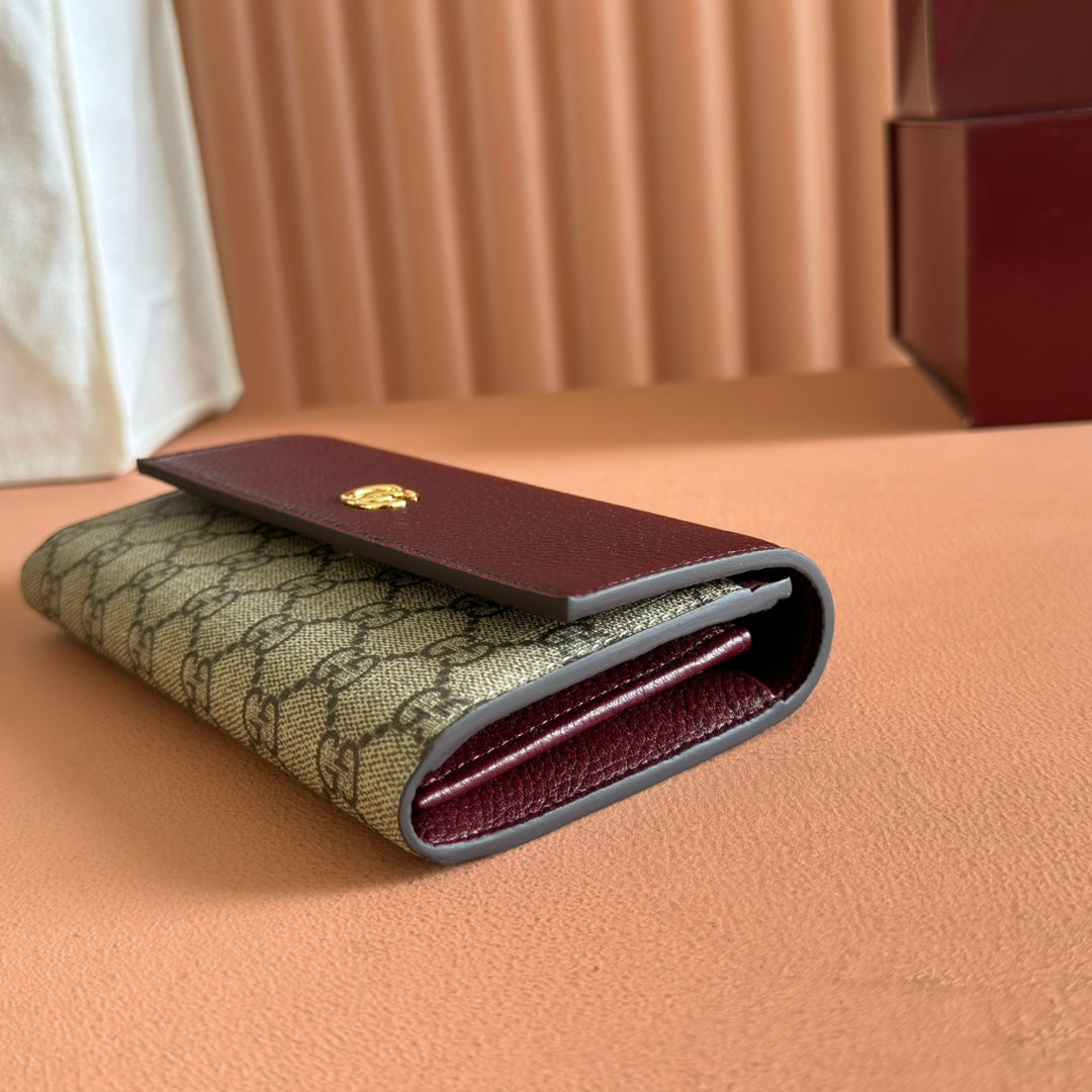 GG MARMONT BAG 19 EBONY AND DARK RED CALFSKIN ON CHAIN