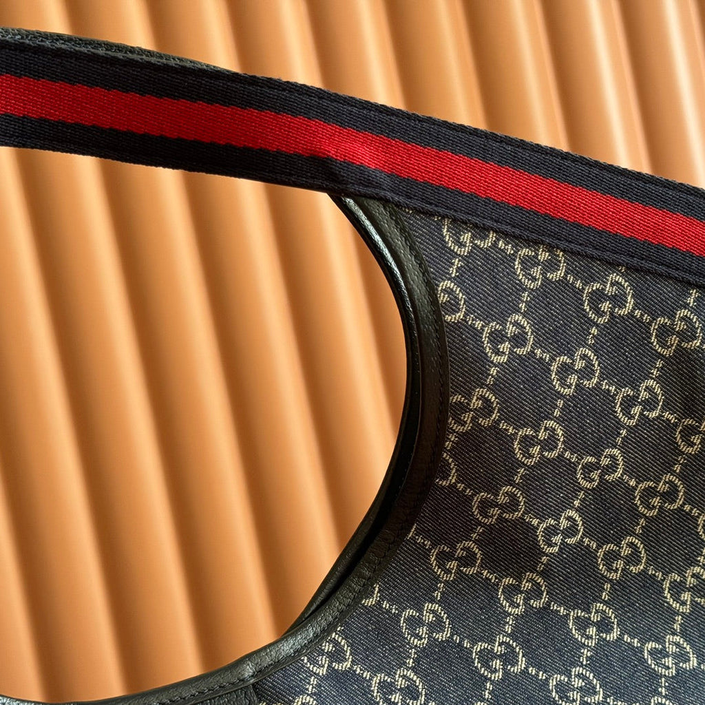 GUCCI GIGLIO LARGE TOTE BAG 60 IN BLUE AND WHITE GG DENIM