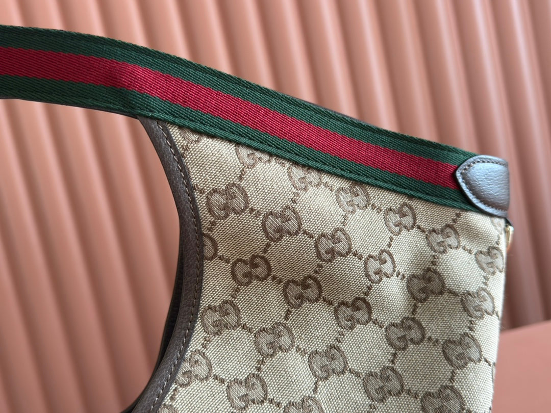 GUCCI GIGLIO LARGE TOTE BAG 60 IN BEIGE AND DARK BROWN GG CANVAS