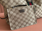 GUCCI GIGLIO LARGE TOTE BAG 60 IN BEIGE AND DARK BROWN GG CANVAS