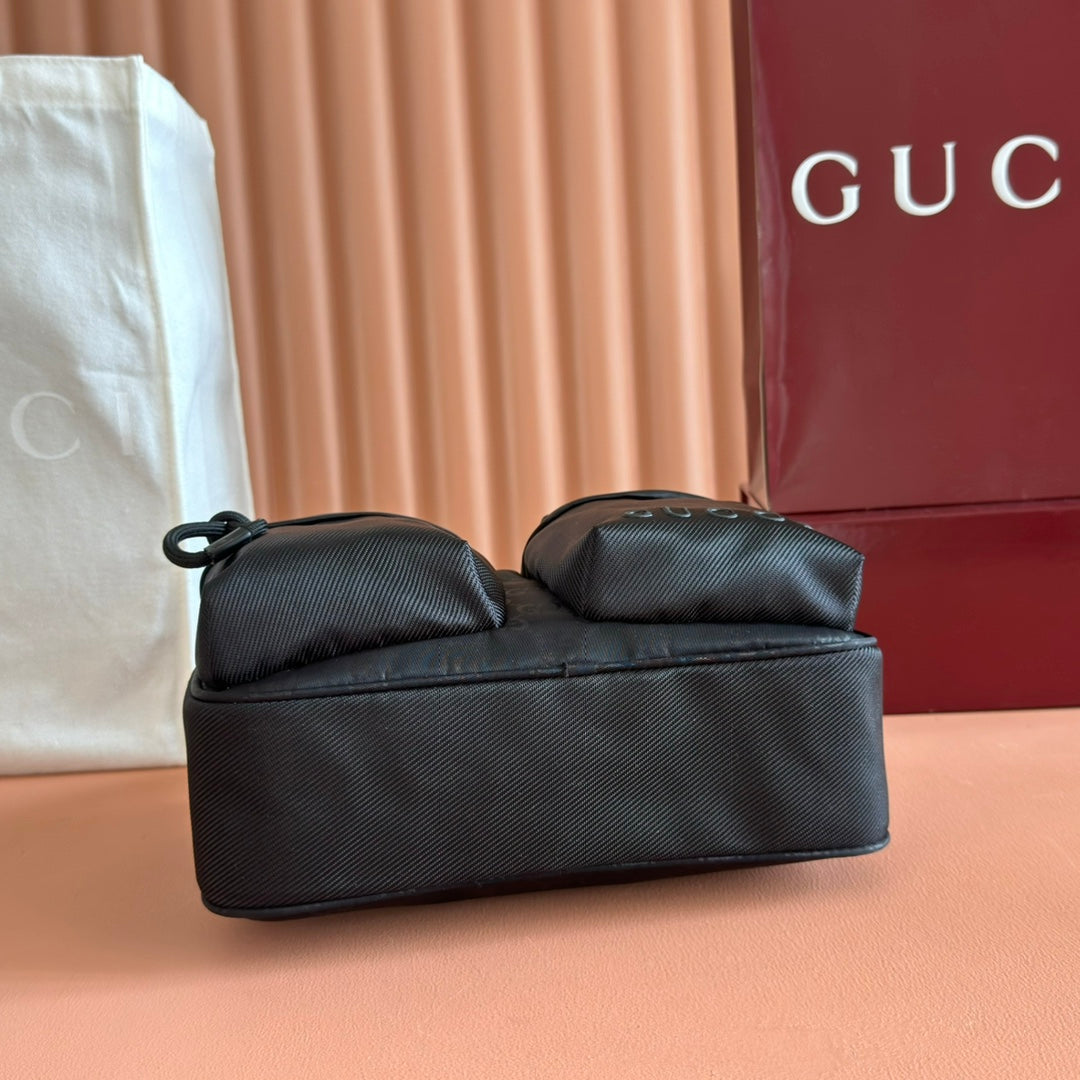 GUCCI NEXUS SMALL CROSSBODY BAG 37 IN BLACK NYLON