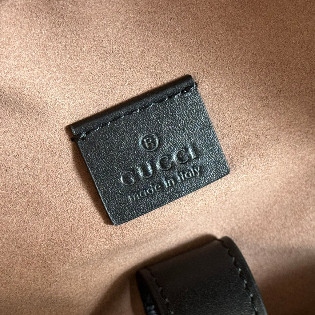 EMBOSSED BACKPACK 40 IN BLACK CALFSKIN SILVER HARDWARE