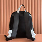 EMBOSSED BACKPACK 40 IN BEIGE AND DARK BROWN CALFSKIN