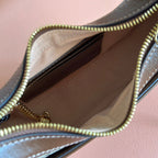 GG SUPREME SHOULDER BAG 22 BROWN IN CANVAS GOLD HARDWARE