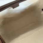 GUCCI 25S OPHIDIA BACKPACK 40 IN BEIGE CANVAS AND BROWN CALFSKIN