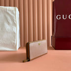 GG 25S MARMONT WALLET 19 IN BROWN CALFSKIN GOLD HARDWARE