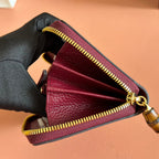 GG 25S MARMONT WALLET 19 IN RED CALFSKIN GOLD HARDWARE