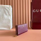 GG 25S MARMONT WALLET 19 IN RED CALFSKIN GOLD HARDWARE