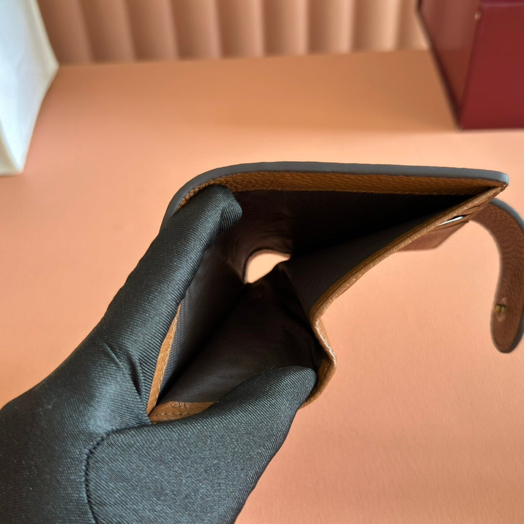 GG 25S MARMONT WALLET 13 IN BROWN CALFSKIN GOLD HARDWARE