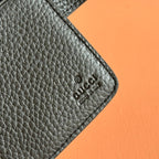 GG 25S MARMONT WALLET 13 IN BLACK CALFSKIN GOLD HARDWARE