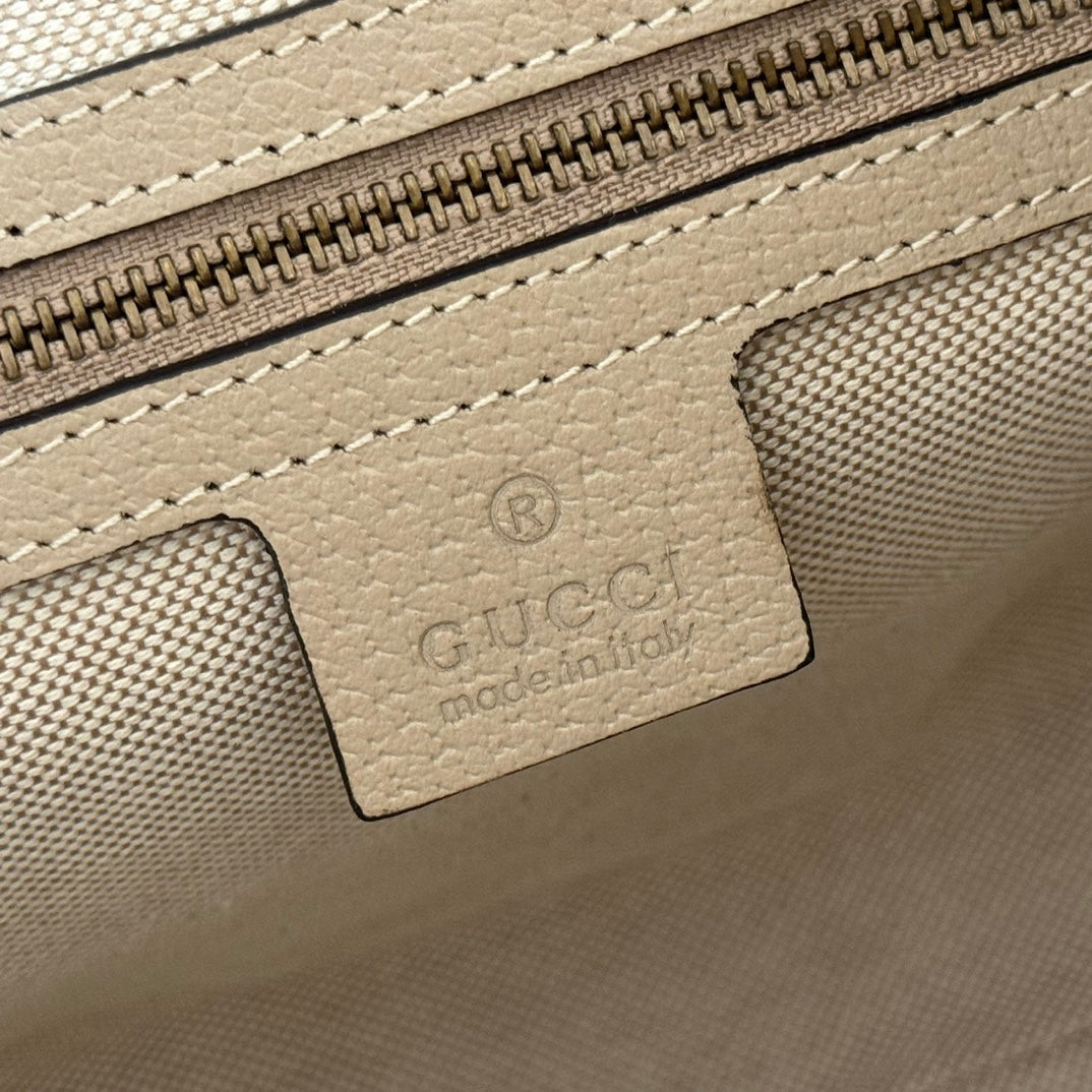 GG 25S EPILOGUE BAG 30 IN BEIGE AND WHITE CALFSKIN