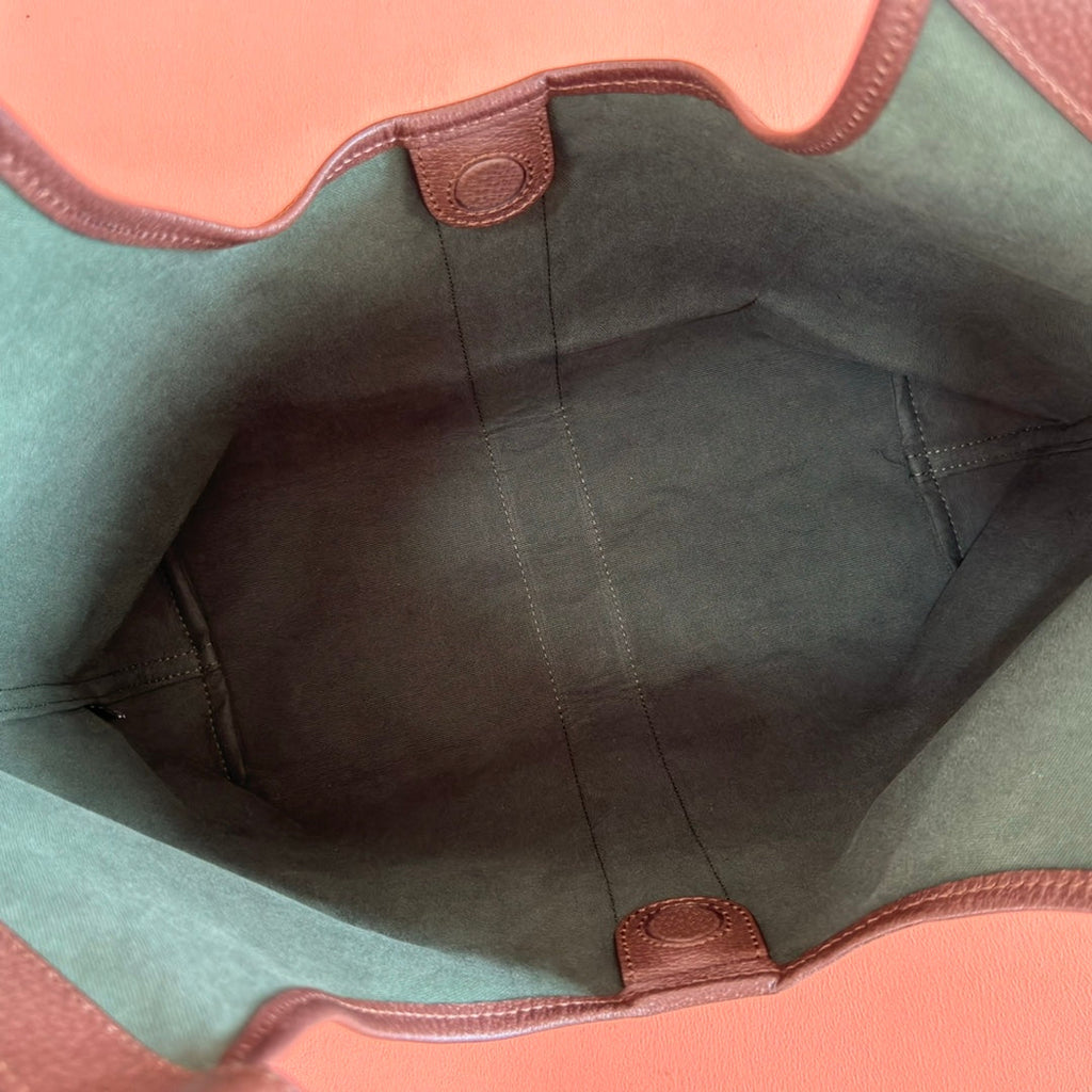 GUCCI 25S GIGLIO LARGE TOTE BAG 50 IN BEIGE AND DARK BROWN CANVAS