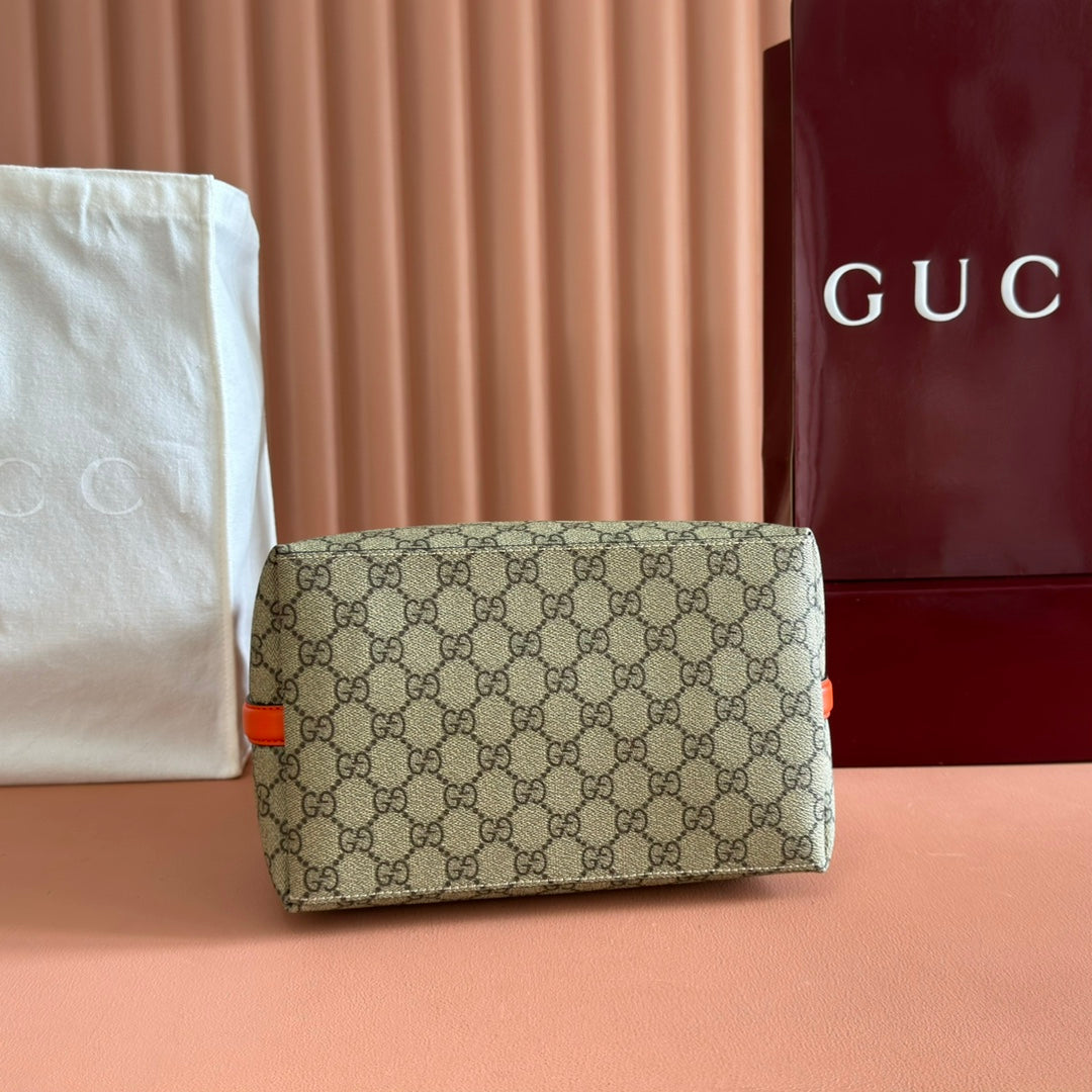 GUCCI 25S EMBLEM TASCHE 25 IN BEIGE UND SCHWARZEM KALBSLEDER