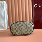 GG 25S OPHIDIA SMALL BACKPACK 20 IN BEIGE AND EBONY CALFSKIN