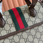 GG 25S OPHIDIA MEDIUM BACKPACK 30 IN BEIGE AND EBONY CALFSKIN