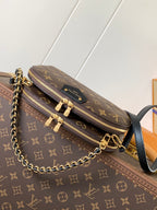ALMA BE BAG 27 IN BROWN MONOGRAM CANVAS AND COWHIDE