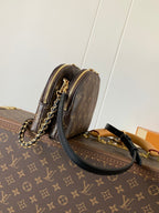 ALMA BE BAG 27 IN BROWN MONOGRAM CANVAS AND COWHIDE