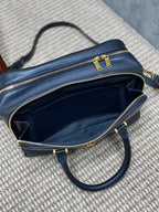 SMALL TRAVEL BAG 31 IN BLACK QUILTED LAMBSKIN GOLD HARDWARE