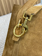 LE 37 KLEINE EIMERTASCHE 25 IN BRAUNES WILDLEDER GOLDENE BESCHLÄGE