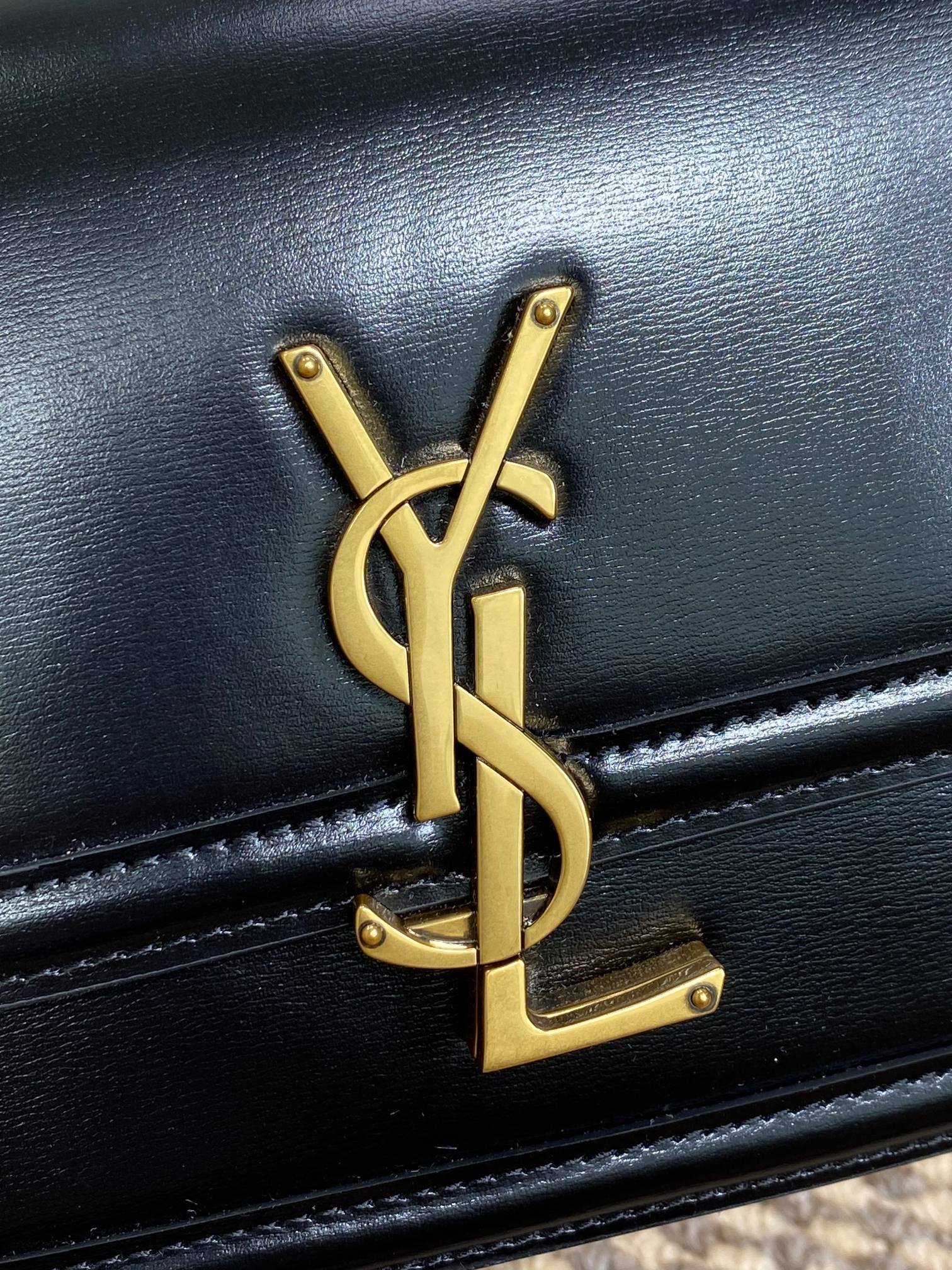 SOLFERINO SMALL SATCHEL 19 IN BLACK CALFSKIN GOLD HARDWARE