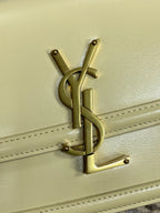 SOLFERINO SMALL SATCHEL 19 IN CANARY YELLOW CALFSKIN GOLD HARDWARE