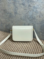 SOLFERINO SMALL SATCHEL 19 IN WHITE CALFSKIN GOLD HARDWARE