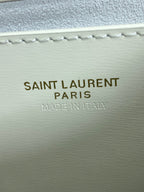 VOLTAIRE TOP HANDLE IN BOX 21 IN WEISSEM KALBSLEDER GOLDENE BESCHLÄGE