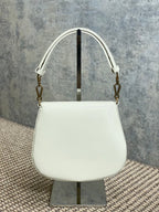 VOLTAIRE TOP HANDLE IN BOX 21 IN WEISSEM KALBSLEDER GOLDENE BESCHLÄGE