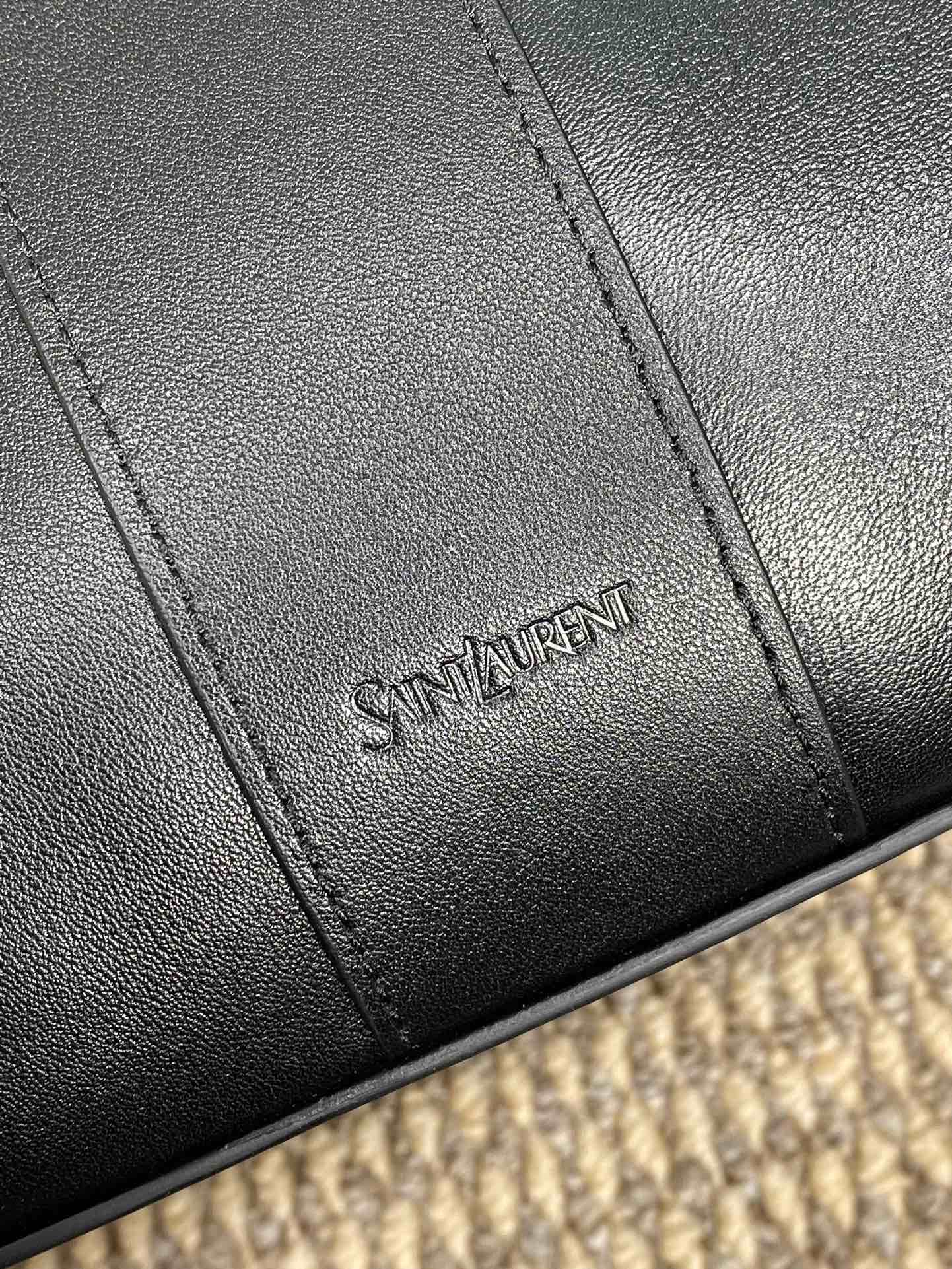 Y TOTE BAG 39 IN BLACK CALFSKIN