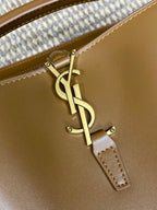 LE 37 KLEINER EIMERBEUTEL 20 IN TORTILLABRAUN KALBSLEDER GOLDENE BESCHLÄGE